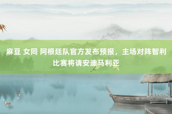 麻豆 女同 阿根廷队官方发布预报，主场对阵智利比赛将请安迪马利亚